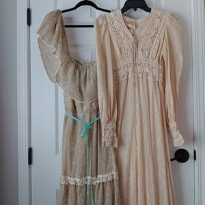 Gunne Sax Crochet Maxi Dress